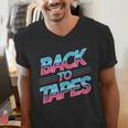 Back To Tapes Retro Cassette Mixtape 80s Nostalgia Men's V-Neck T-Shirt Back To Tapes Retro Cassette Mixtape 80s Nostalgia Men's V-Neck T-Shirt