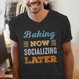 Baking Now Minimal Socializing Introvert Vintage Men's V-Neck T-Shirt Baking Now Minimal Socializing Introvert Vintage Men's V-Neck T-Shirt