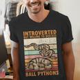 Ball Python Snake Introvert Ball Python Men's V-Neck T-Shirt Ball Python Snake Introvert Ball Python Men's V-Neck T-Shirt