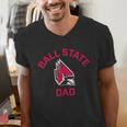 Ball State University Cardinals Arched Dad Men's V-Neck T-Shirt