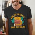 Ban The Fascist Save The Books For a Book Fan Men's V-Neck T-Shirt