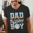 Baseball Ice Cream Drip Dad Of The Birthday Boy Baseball Men's V-Neck T-Shirt