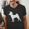 Basenji Graduation Dog Graduate Men's V-Neck T-Shirt