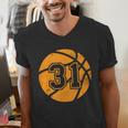 Basketball Player 31 Basketball Mom Dad Jersey Number 31 Men's V-Neck T-Shirt