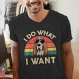Basset Hound Shirts I Do What I Want Basset Hound Dad Men's V-Neck T-Shirt