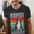 Bernedoodle Dog Introvert Bernedoodle Men's V-Neck T-Shirt Bernedoodle Dog Introvert Bernedoodle Men's V-Neck T-Shirt
