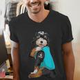 Bernedoodle I Love Dad Tattoo Apparel Dog Dad Dads Men's V-Neck T-Shirt Bernedoodle I Love Dad Tattoo Apparel Dog Dad Dads Men's V-Neck T-Shirt