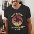 Best Buckin' Granddaddy Western Rodeo Cowboy Bucking Horse Men's V-Neck T-Shirt