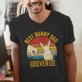 Best Bunny Dad Ever Rabbit Lover Father Pet Rabbit Men's V-Neck T-Shirt