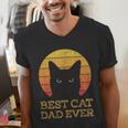 Best Cat Dad Ever Vintage Cat Daddy Fathers Day Men's V-Neck T-Shirt
