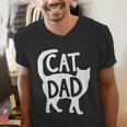Best Cat Dad Fathers Day Men Kitty Daddy Papa Christmas Meow Men's V-Neck T-Shirt