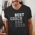 Best Coach Dad Ever Football Soccer Baseball Basketball Men's V-Neck T-Shirt