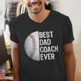 Best Dad Coach Ever Baseball For Sport Lovers Men's V-Neck T-Shirt