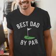Best Dad By Par Golf Shirt Father's Day Daddy Men's V-Neck T-Shirt