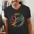 Best Dad In The World Father's Day Vintage Dad Men's V-Neck T-Shirt