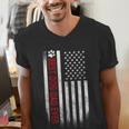 Best Dog Dad Ever American Flag For Best Father Men's V-Neck T-Shirt
