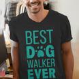 Best Dog Walker Ever Graduation New Shirt Dog Lover Men's V-Neck T-Shirt