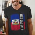 Best Haitian Dad Ever Haiti Daddy Father's Day Men's V-Neck T-Shirt