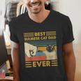 Best Siamese Cat Dad Ever Retro Vintage Sunset Men's V-Neck T-Shirt