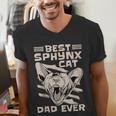 Best Sphynx Cat Dad Ever Apparel For Animal Lover Men Women Men's V-Neck T-Shirt
