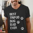 Best Tripod 3 Legged Dog Dad Novelty Dog Dad TShirt Men's V-Neck T-Shirt