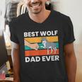 Best Wolf Dad Ever Men's V-Neck T-Shirt