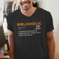Biblioholic Definition Reading Nerd Book Lovers Geek Men's V-Neck T-Shirt