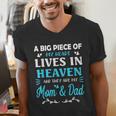 A Big Piece Of My Heart Lives In Heaven My Mom And Dad Men's V-Neck T-Shirt