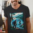 Bigfoot Sasquatch Loch Ness Monster Introvert Bruh Men's V-Neck T-Shirt