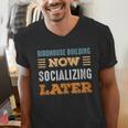 Birdhouse Building Now Minimal Socializing Introvert Men's V-Neck T-Shirt