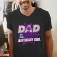 Birthday Girl Dad Of The Birthday Girl Spider Birthday Party Men's V-Neck T-Shirt Birthday Girl Dad Of The Birthday Girl Spider Birthday Party Men's V-Neck T-Shirt