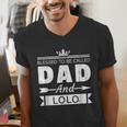 Blessed To Be Called Dad And Lolo Grandpa Men's V-Neck T-Shirt
