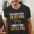 Blue Heeler Dad Australian Cattle Dog Men Men's V-Neck T-Shirt Blue Heeler Dad Australian Cattle Dog Men Men's V-Neck T-Shirt