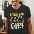 Bonus Dad Of The Bee Day Girl Birthday Party Family Men's V-Neck T-Shirt