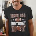 Bonus Dad Of The Birthday Boy Football Game Day Men's V-Neck T-Shirt
