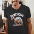 Book Dinosaur T-Rex Bookworm Dino Book Reading Men's V-Neck T-Shirt