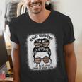 Book Lover What Happens At Book Club Stays Messy Bun Girls Men's V-Neck T-Shirt