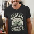 If My Book Is Open Your Mouth Should Be Closed Men's V-Neck T-Shirt