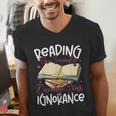 Book Reading Reading Can Seriously Damage Your Ignorance Men's V-Neck T-Shirt