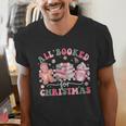 All Booked For Christmas Book Coffee Latte Gingerbread Men's V-Neck T-Shirt All Booked For Christmas Book Coffee Latte Gingerbread Men's V-Neck T-Shirt