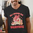 Booked For Valentine Books Lover Bookworm Librarian Teacher Men's V-Neck T-Shirt