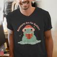 Bookmarks Are For Quitters Frog Reading Book Graphic Men's V-Neck T-Shirt