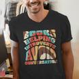 Books Helping Introverts Avoid Conversation Men's V-Neck T-Shirt Books Helping Introverts Avoid Conversation Men's V-Neck T-Shirt