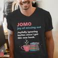 Books Saying JOMO Joy Of Missing Out For Bookworms Men's V-Neck T-Shirt