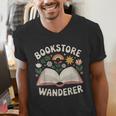 Bookstore Wanderers Retro Women Book Lovers Men's V-Neck T-Shirt Bookstore Wanderers Retro Women Book Lovers Men's V-Neck T-Shirt