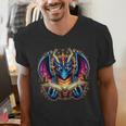 Bookworm Dragon Reading Book Lover Men's V-Neck T-Shirt Bookworm Dragon Reading Book Lover Men's V-Neck T-Shirt