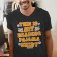 Bookworm This Is My Reading Pajama Book And Pajama Men's V-Neck T-Shirt Bookworm This Is My Reading Pajama Book And Pajama Men's V-Neck T-Shirt