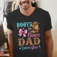 Boots Or Bows Dad Loves You Gender Reveal Daddy Men's V-Neck T-Shirt