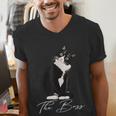 Boss Tuxedo Cat Lovers Tee Shirt For Mom Dad Men's V-Neck T-Shirt