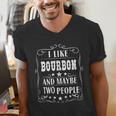 I Like Bourbon And Maybe Two People Introvert Alcohol Lover Men's V-Neck T-Shirt I Like Bourbon And Maybe Two People Introvert Alcohol Lover Men's V-Neck T-Shirt